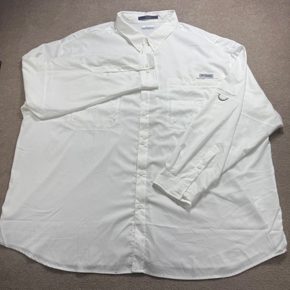 Columbia Other - Columbia Mens PFG Tamiami White Long Sleeve Fishing Shirt 5X FS7253 Omni-Shade‎